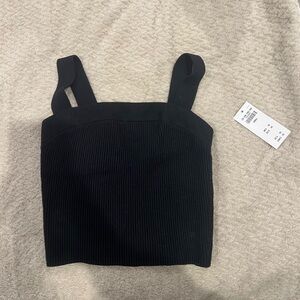 Abercrombie & Fitch Black Ribbed Cropped Tank